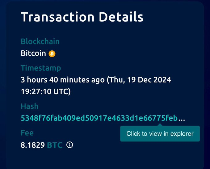 kou_investor9's tweet photo. 誰かは知らんんが、8.32ビットコインを送金し、手数料として8.18ビットコインを支払った。手残りはたった0.14BTCに。一瞬で資産1億4144万円から238万円に。皆さんもくれぐれも手数料にはお気をつけて。大事な資産が秒で溶けるリスク... https://t.co/lvTJpUr2aP