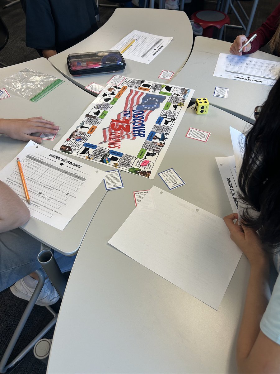 ConklinSteph's tweet image. Day 14
Cougar Den Review Time

Ss played the 13 Colonies board game we designed last year. It still works like a charm @Marshall_AmyL ❤️ #contentsupport

@ClarkMSCougars @FISDsocstudies