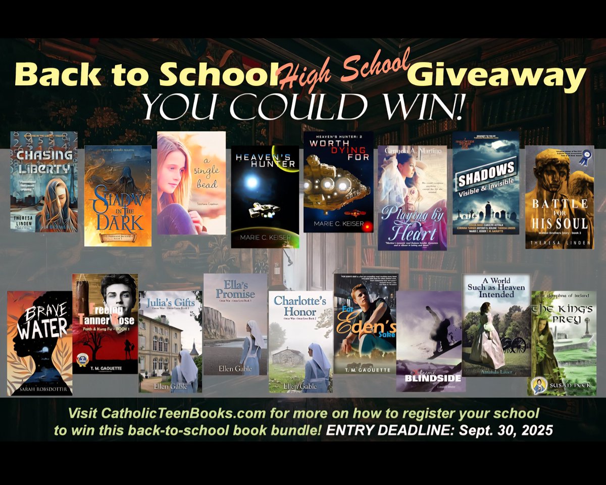 Carmela Martino (@carmelamartino) on Twitter photo My book is one of many in this terrific giveaway for #catholic #school #libraries from <a href="/CatholicTeenBo1/">Catholic Teen Books</a>
catholicteenbooks.com/back-to-school… My book is one of many in this terrific giveaway for #catholic #school #libraries from <a href="/CatholicTeenBo1/">Catholic Teen Books</a>
catholicteenbooks.com/back-to-school…