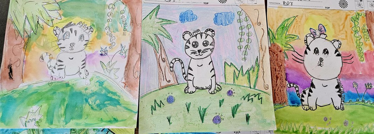 Talk about Bengal pride🐯🎨. 2nd grade bengal tigers are looking sOo cute! Check these beauties out. #bengalpride <a href="/BryantElem/">Bryant Elementary</a>