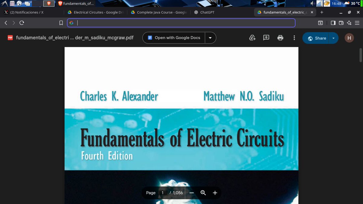 HackersOIHEC's tweet image. Libro de los fundamentos en circuitos electrónicos para toda persona dedicada a la #electricidad #robotica #mecatronica 1,056 páginas envía la palabra &quot;electronica&quot; para recibirlo.