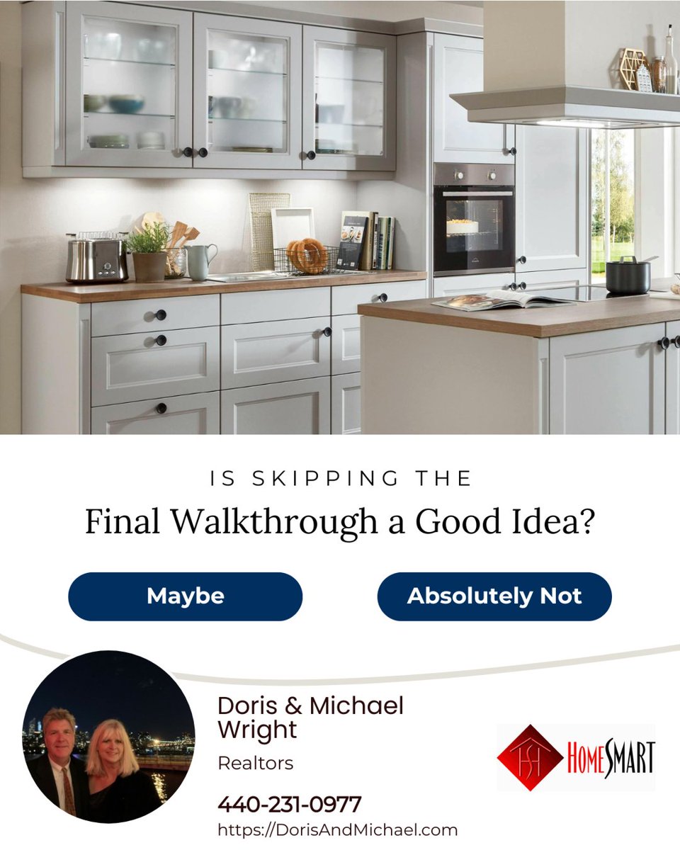 doriswright1's tweet image. The final walkthrough is your last chance to inspect the home before closing. Use this step to confirm that all agreed-upon repairs are complete, fixtures and appliances are in place and working, and the property is in the condition expected.

#finalwalkthrough