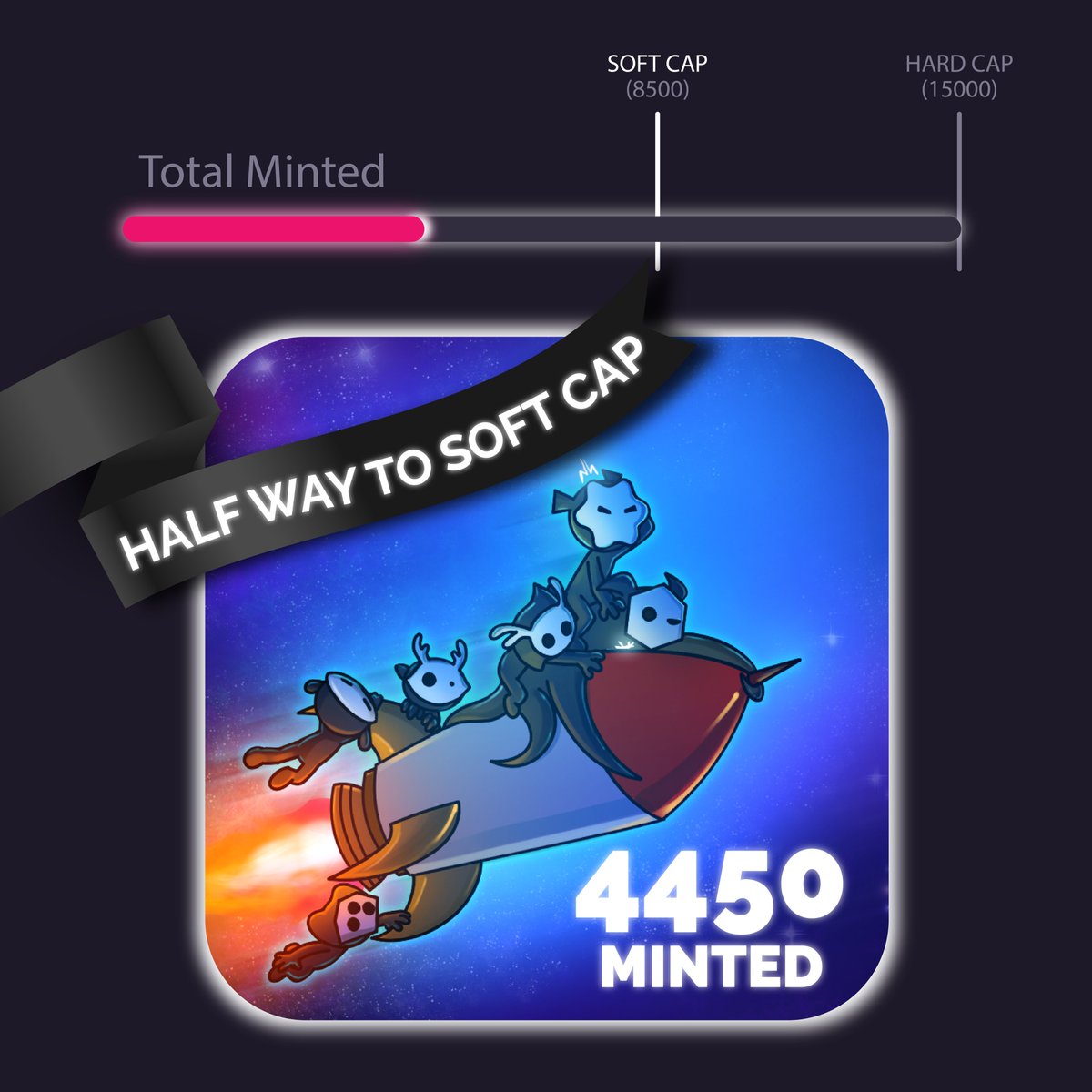 Let’s push to 8,500 mints and unlock the full Runelings experience 🟧

✅ Mint a PFP
✅ Enter the $1M+ giveaway (1 in 10 odds)
✅ Shot at the legendary 4-Megger
✅ Chance to win 1 Bitcoin
✅ Gamified 1:1 raffle
✅ The next big token airdrop

We’re halfway there, 4,450 Runelings