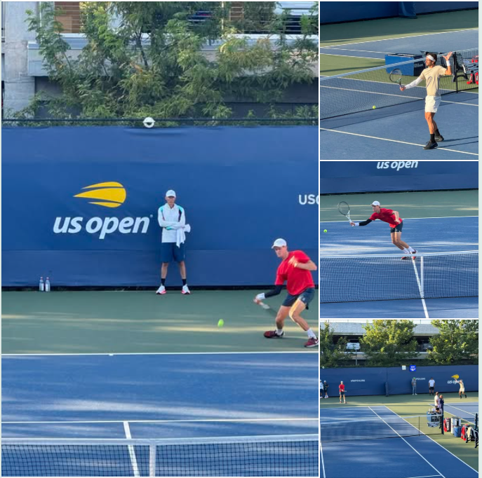 Il warm up di #Jannik #Sinner e Lorenzo #Musetti che si è concluso circa di un'ora fa.

#USOpen #USOpen #duellanti