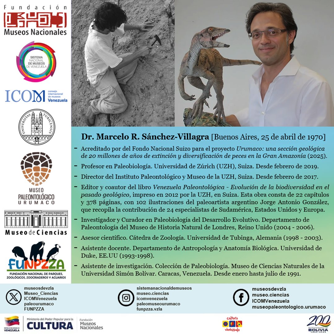 museosdevzla's tweet image. El SiNM los invita a la charla titulada FÓSILES DE PECES NEOTROPICALES – EVOLUCIÓN DE UNA FAUNA HIPERDIVERSA, por el Dr. Marcelo Sánchez-Villagra en el @Museo_ciencias este #5sep a las 10:00 a.m.  [instagram.com/p/DN3gPhuXHpn] para formalizar su Inscripción en forms.gle/SaHcGUvK7hCXNj…