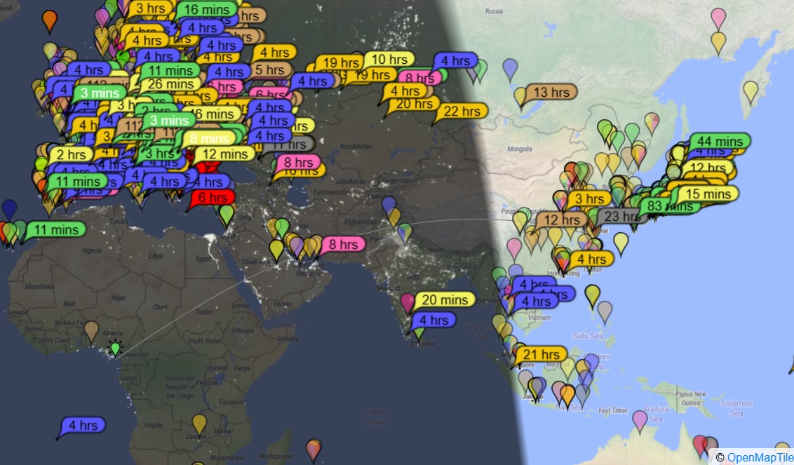 marktwo2010's tweet photo. 今朝は西アフリカ 赤道ギニアの3C3Wを30m&amp;17mBandのFT8でGet
日本からの距離12,924Km https://t.co/Z1IeoR7IFj