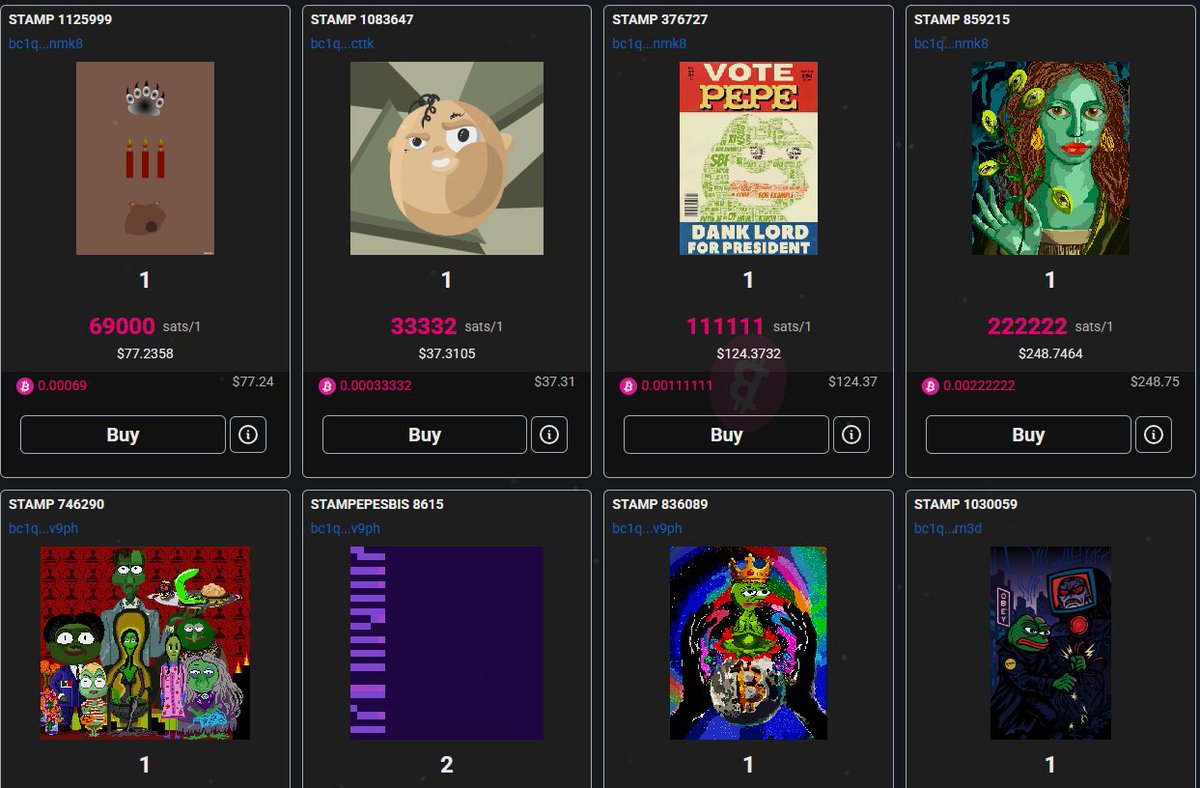 What's in your STAMP? Any immutables?  THIS is not advice this is digital collectibles on bitcoin. 
ALL stamps should be stored in addy {BC1Q..} separate from Ordinals 
Did U see these bitcoinuniverse.io 
<a href="/HnftPepe/">HNFTPepe</a> 
<a href="/ByLuaambriz/">By.luaambriz</a> 
<a href="/yaboynancy/">YaBoyNancy</a> 
<a href="/Logik185/">Logik</a>