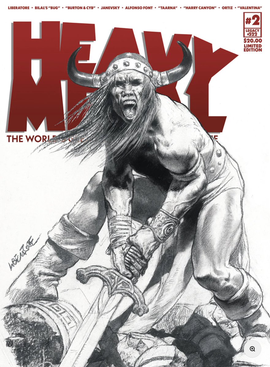 From the mind of RanXerox - Heavy Metal #2H Tanino Liberatore "Barbarian" shop.heavymetal.com/products/heavy… Heavy Metal #2 on sale in comic shops and newsstands NOW! Cover 1A by BROM <a href="/GeraldBrom/">BROM</a> Cover 2B By Patrick Reilly and Cover 3C by Janevsky
We've crafted an amazing second issue!