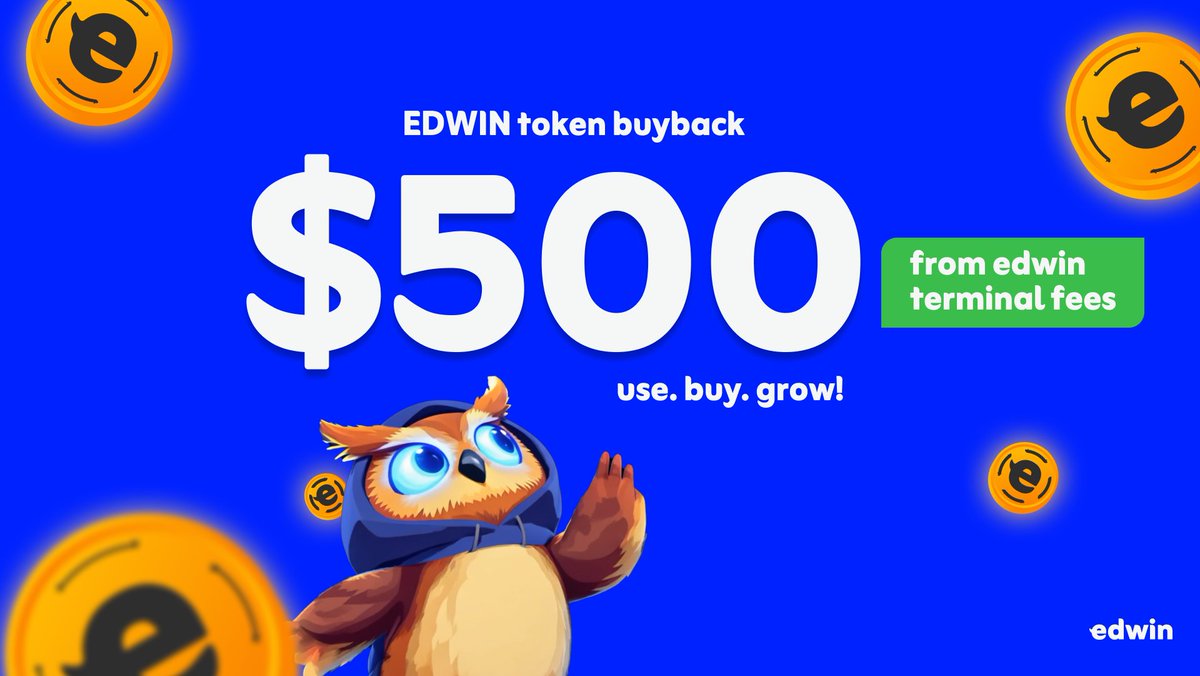 $500 of $EDWIN buyback executed - fully powered by fees from the edwin terminal.

Real usage → Real utility → Real growth.

Transaction: solscan.io/tx/3dG4owFEEct…