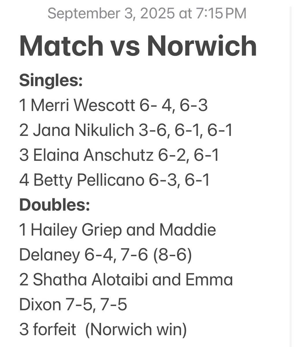 Owego Tennis (@ofatennis) on Twitter photo Way to go team!!! 6-1 vs Norwich today. Jana, Betty, Maddie, Shatha, and Emma all earned their first varsity wins today!! 🎾💪🏼 <a href="/OFAAthletics1/">OA Athletics</a> <a href="/OAUpdate/">OA Schools</a> Way to go team!!! 6-1 vs Norwich today. Jana, Betty, Maddie, Shatha, and Emma all earned their first varsity wins today!! 🎾💪🏼 <a href="/OFAAthletics1/">OA Athletics</a> <a href="/OAUpdate/">OA Schools</a>