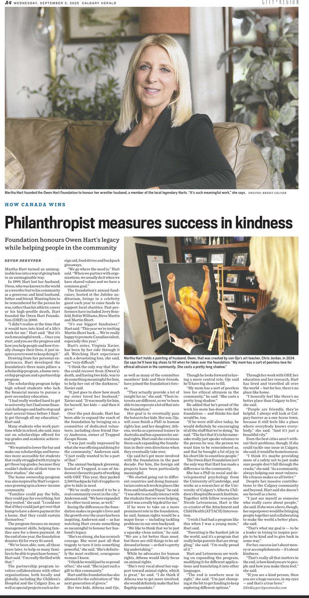 OHF's Doc Hart is recognized as one of Calgary's Hometown Heroes. Check out the videotaped interview at: calgaryherald.com/video/5384bfa8…