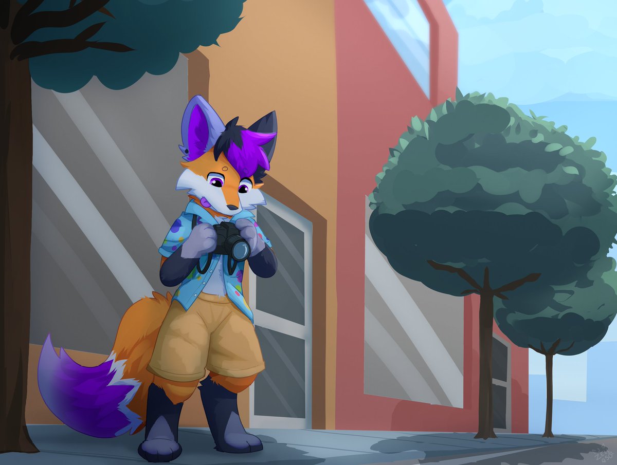 Just a silly fox, out and about, doing what they love to do: taking all sorts of photos!

Been a while since I shared this one but I absolutely love it!

🎨: <a href="/zell950/">Zell 🔜 MFF ➡️ FURUM ➡️ ANW</a>