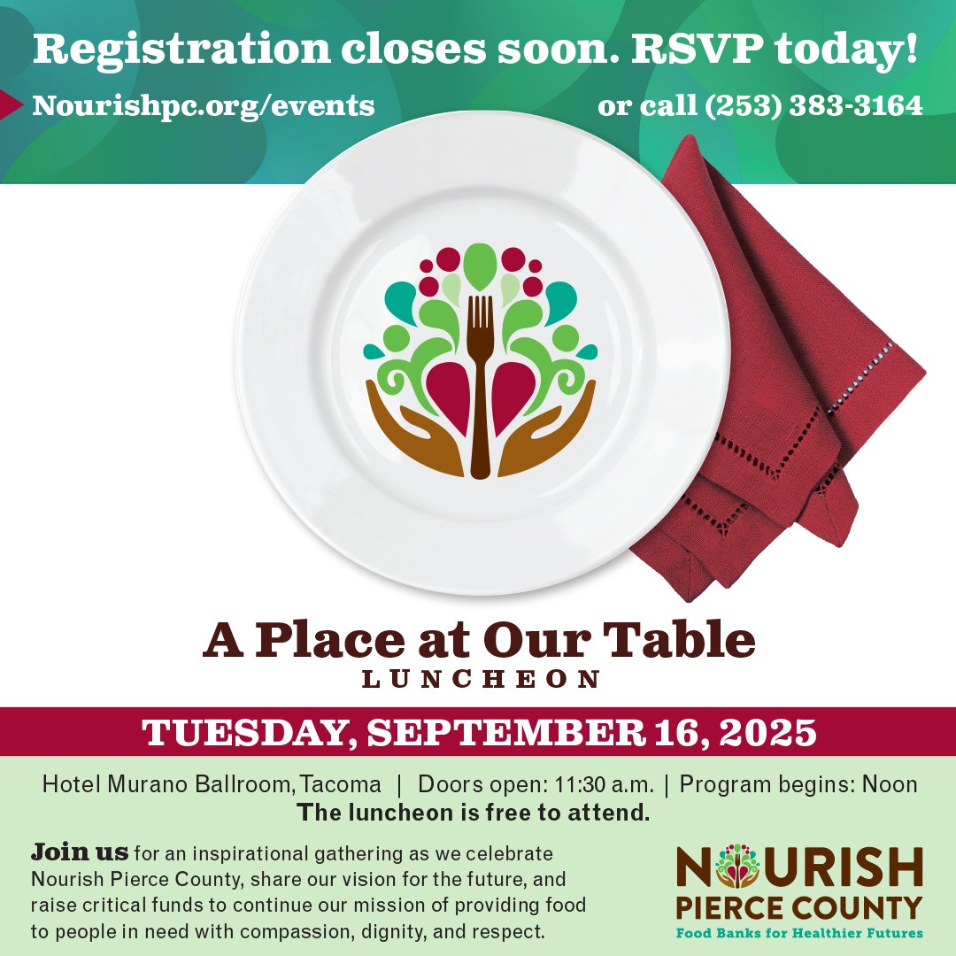We hope to see you at A Place at Our Table!  Don't miss out.  Registration closes Friday at 5 PM -. nourishpc.org/events