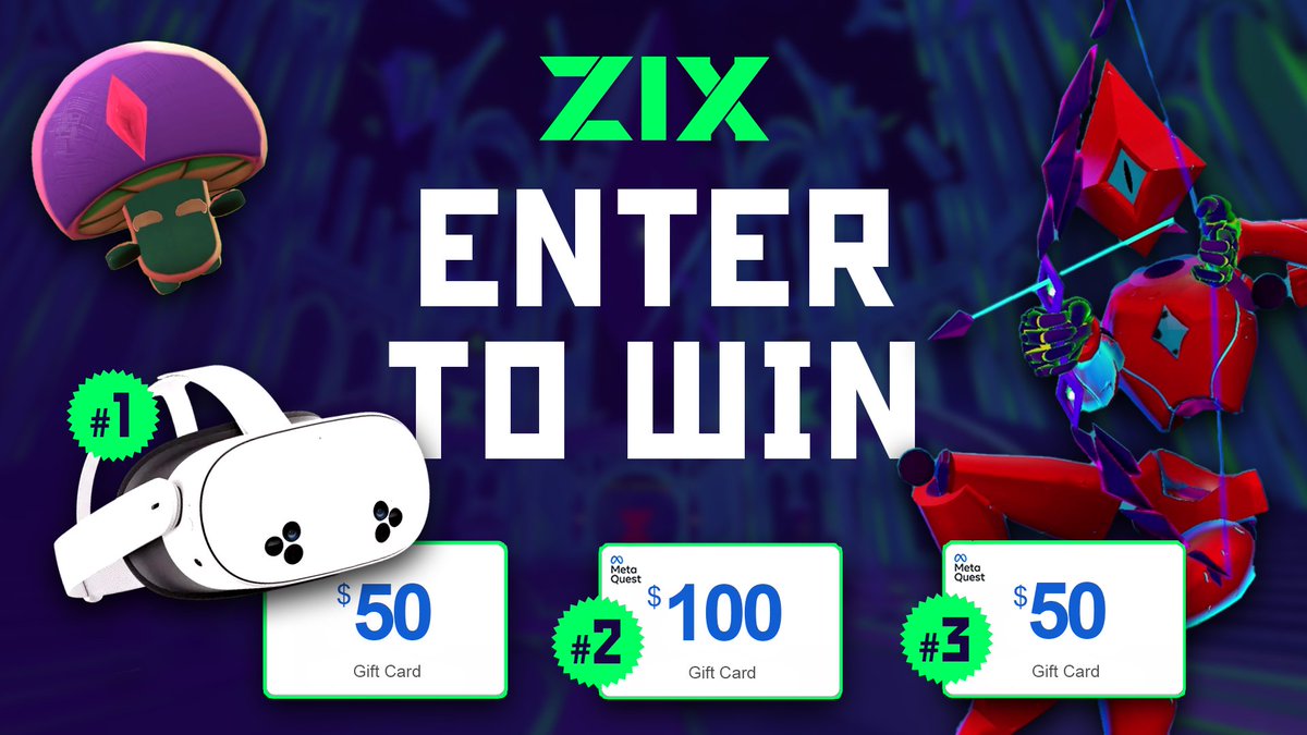 ZIXvrgame's tweet image. You: “I need a new VR headset.”
ZIX: “Say less.” 🎁

We’re giving away a Meta Quest 3S + Meta Store gift cards to celebrate the upcoming launch of ZIX.

Get in 👉 gleam.io/puRRQ/zix-ques…