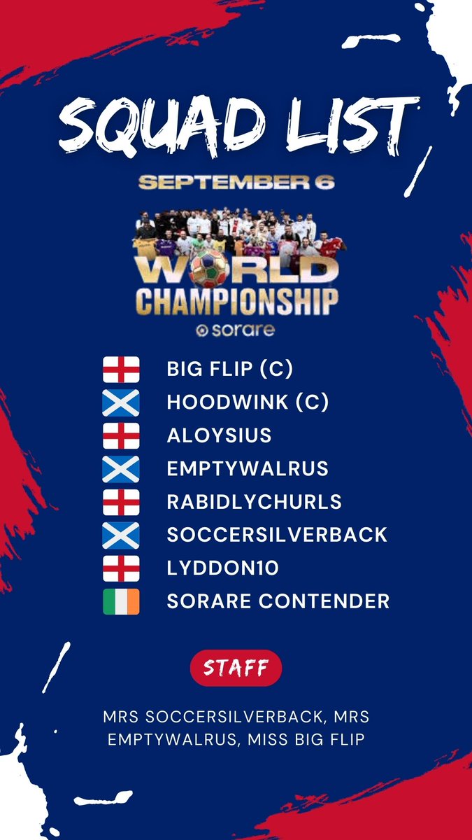 Emilixno17's tweet image. It's finally here!

Team GB and Ireland are officially ready to go for this weekend's #SorareWorldChampionship.

Looking forward to an exciting event!

The matches will be live streamed, so keep an eye out!

@Sorare