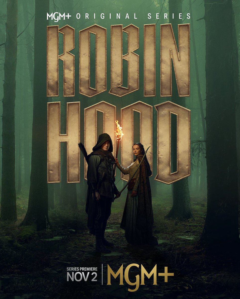 #RobinHood will premier on November 2nd. Only on MGM+.

Rob, a Saxon outlaw, and Marian, a Norman noblewoman, unite to fight injustice after the Norman conquest. He leads a rebel band while she infiltrates the corrupt court, both striving for justice and peace