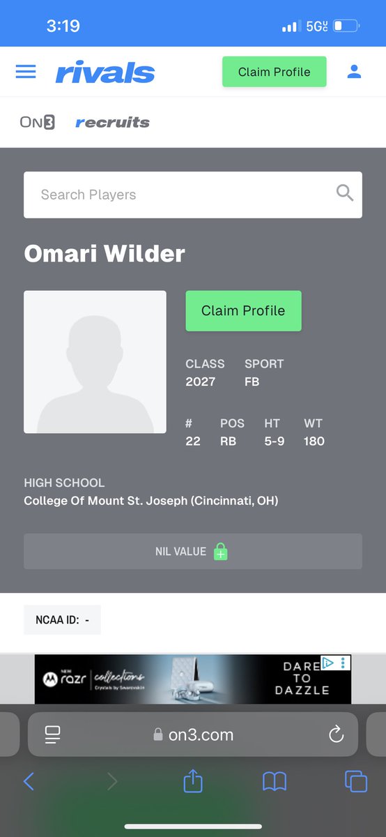 Blessed to have a profile on <a href="/On3sports/">On3</a> <a href="/MSJ_Football/">MoJo Football</a>