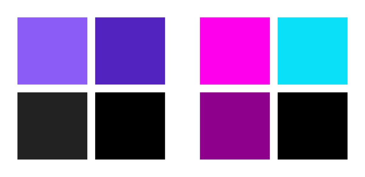 cydexdev's tweet image. trying to convince my client that the left color palette would be better. wish me luck😅