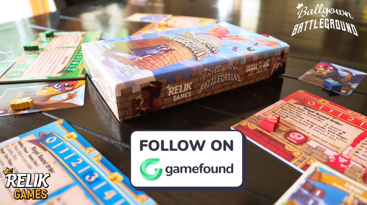 Don’t miss your chance to get $5 OFF your copy of Ballgown Battleground, as well as important updates about the game, when you FOLLOW us on Gamefound! Link in bio. ⚔️
#relikgames #ballgownbattleground #ogbg #games #boardgames #boardgame #familyboardgame #fantasygame #gamedesign
