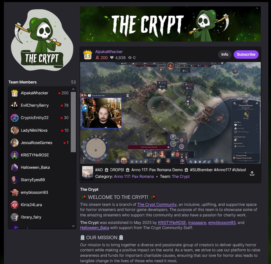 Horror Game Developers!

October is approaching 🎃 and The Crypt stream team is eager to check out your games live on Twitch! 😈
<a href="/CryptCommunity/">The Crypt Community</a> 

If any devs would like to collaborate with our horror gaming and charity focused Twitch stream team, please send me an email at