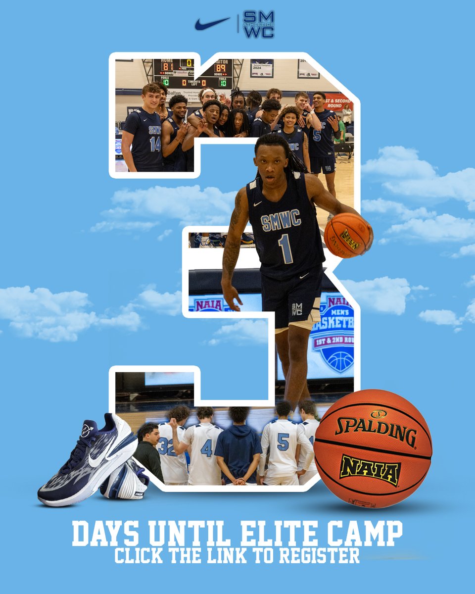 3 days away from our Elite Camp! 

If you have not signed up, click the link below to get registered! 

smwcmbbcamps.com