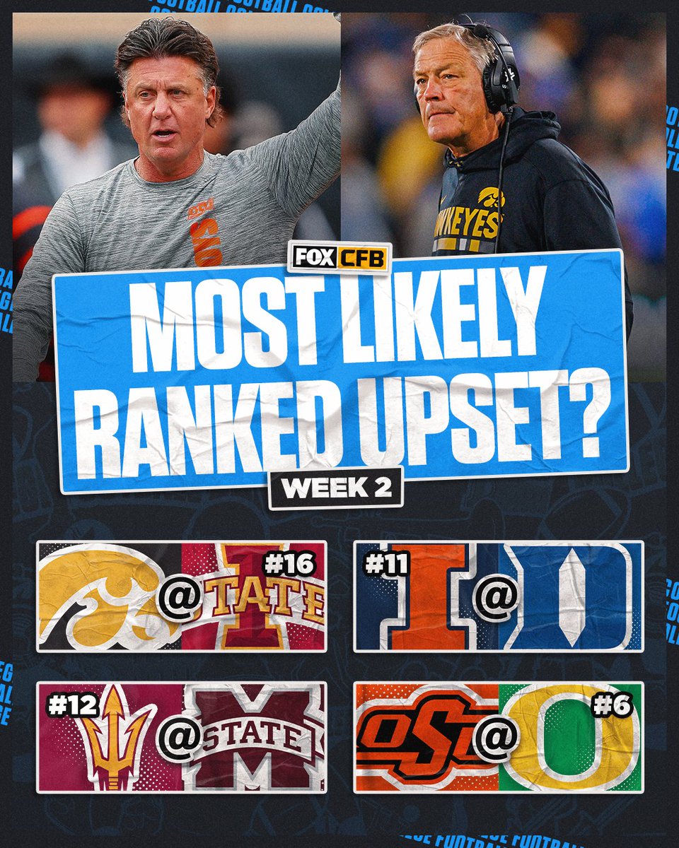 Call 'em now 🗣️ What upsets do you see happening in week 2?