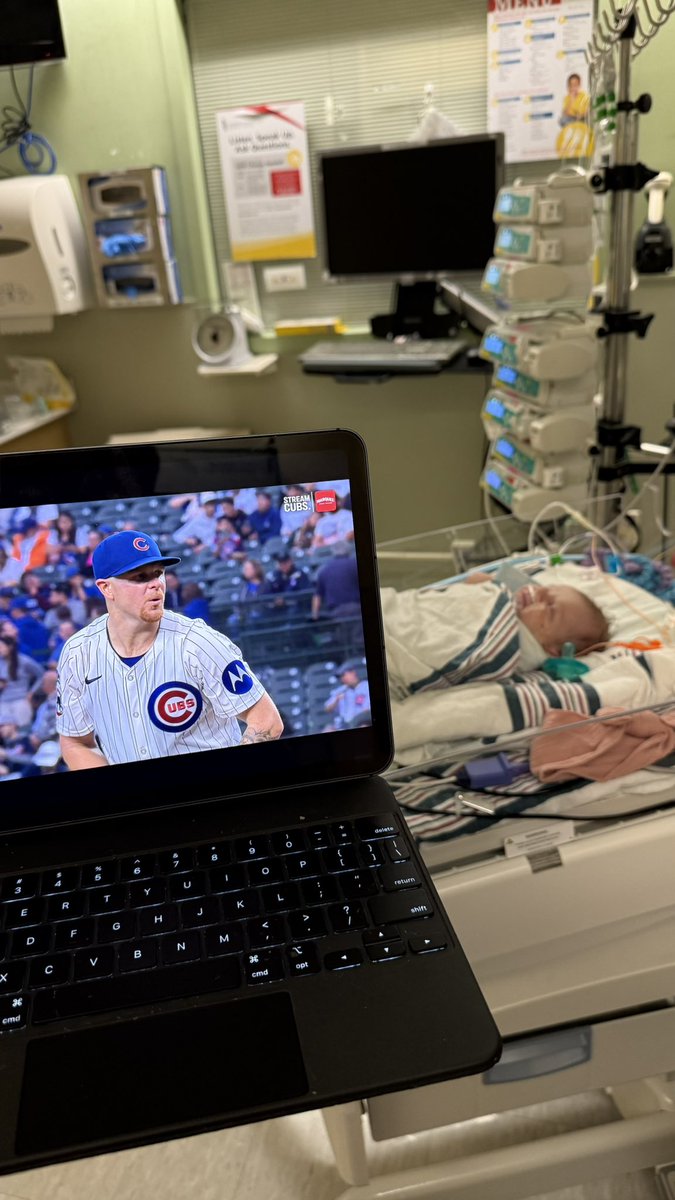 legg1999's tweet photo. Even when we are in the PICU at @UMMC we still gotta watch @cadehorton14 pitch for our @Cubs on @WatchMarquee https://t.co/lEU9pSy03T