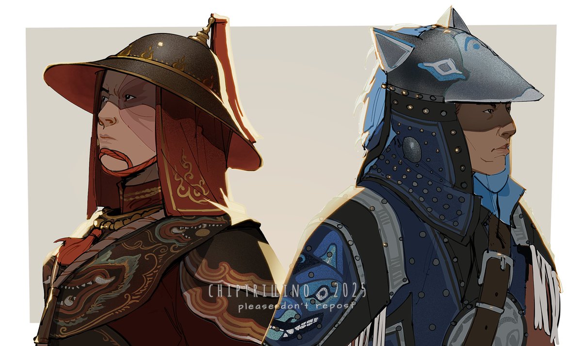 when you have art block you start with doodles. and after doodles there come headshot/ bust practices and eventually you start doodling them in cool armor and.... here i land whee.