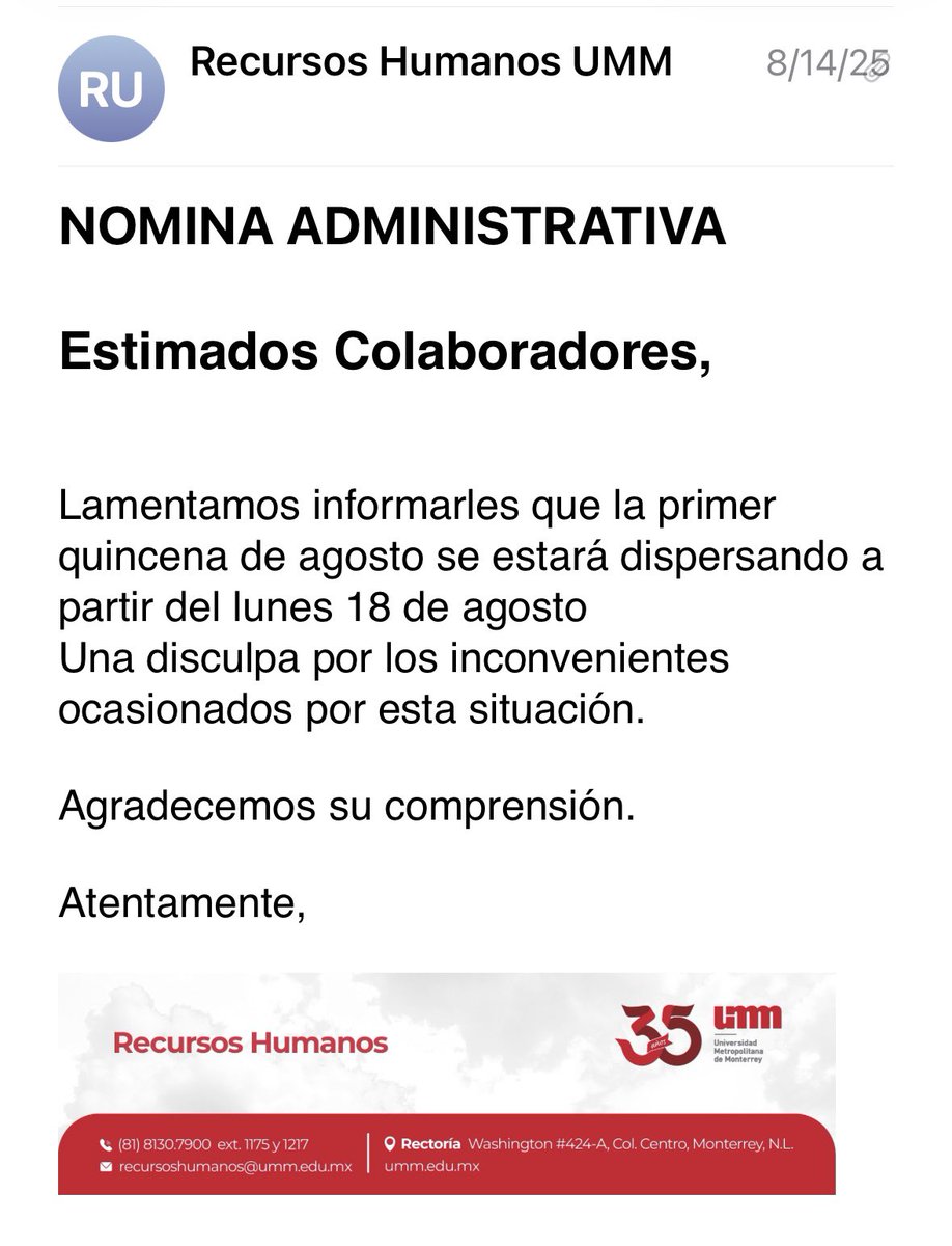 Jorge Garcia Orozco (@jorgegogdl) on Twitter photo Se agudizan los problemas económicos de Alfoso Romo, reportan que no han pagado el mes de Agosto a los docentes de su Universidad Metropolitana de Monterrey. Romo está en graves problemas luego que Vector, casa de bolsa saliera en la lista negra del tesoro. <a href="/revistacodigo21/">Jesús Rubén Peña</a> Se agudizan los problemas económicos de Alfoso Romo, reportan que no han pagado el mes de Agosto a los docentes de su Universidad Metropolitana de Monterrey. Romo está en graves problemas luego que Vector, casa de bolsa saliera en la lista negra del tesoro. <a href="/revistacodigo21/">Jesús Rubén Peña</a>