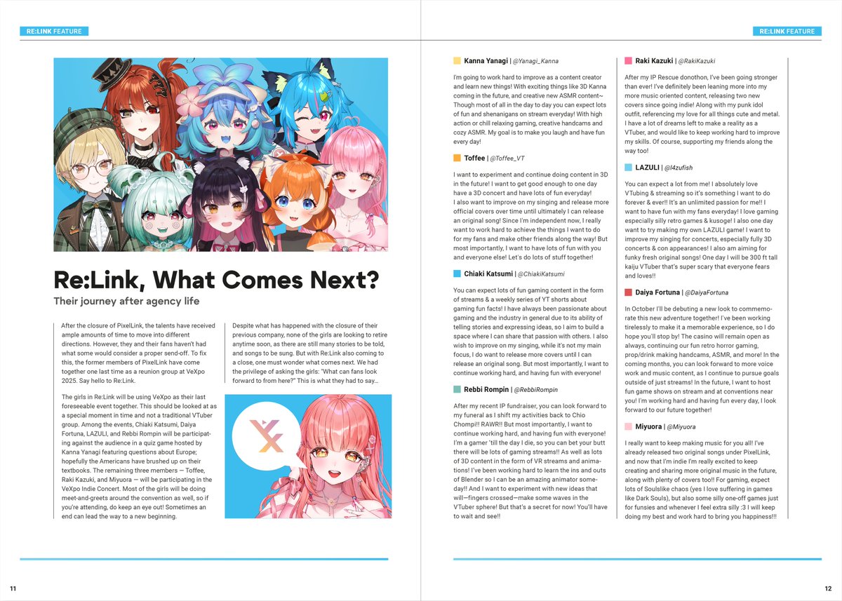 【✨Re:Link, What Comes Next?✨】
Page 11 - 12

↙ VeXpo Announcment x.com/Vtuber_Expo/st…
↙ Indie Concert
x.com/Vtuber_Expo/st…

#vtuber . #envtuber . #virtualyoutuber