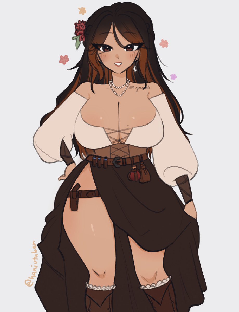HaniVtuber's tweet image. Drew my irl self for once!
This is how I would dress at a ren faire what do you think?🤎