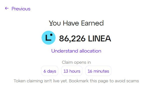 Linea airdrop confirmed! I just checked my allocation, seamless experience with details on eligibility and amounts. Don't miss out! 

Check yours: linea.build/hub/airdrop?ea… #LineaAirdrop #WenChecker