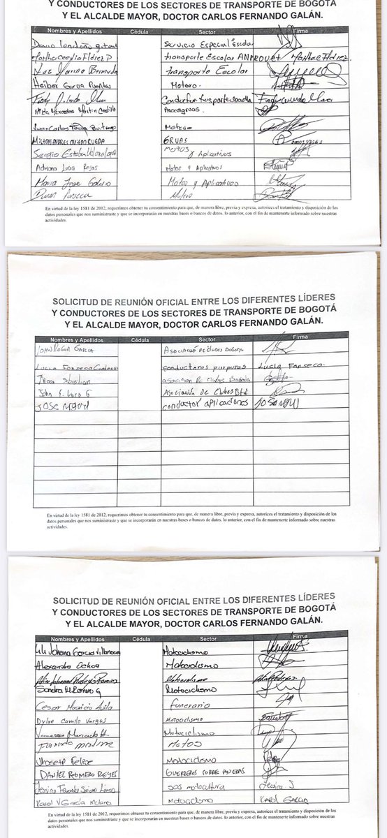 Gremios del transporte en Bogotá, solicitan al alcalde <a href="/CarlosFGalan/">Carlos F. Galán</a> reunión urgente para tratar temas de la situación de la movilidad en Bogotá, el grupo es liderado por el concejal <a href="/ConcejalFuchi/">Julian Forero</a> que recogió una gran cantidad de firmas que acompañan la misiva.