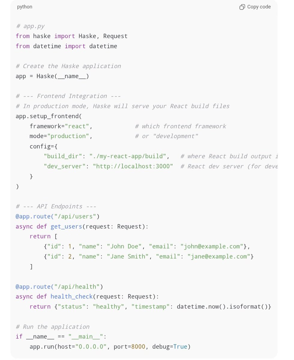 YuseeProgrammer's tweet image. Haske + React integration = runing on haske server 🔥🤩💪🥳

Isn&apos;t it easy?
#haske
#Python 
#PythonKatsina