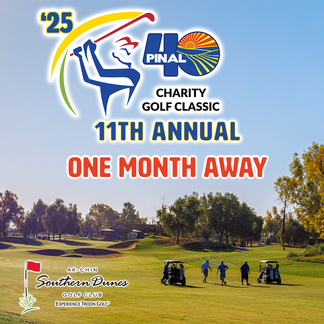 We are one month away from the 2025 Pinal 40 Charity Golf Classic at Ak-Chin Southern Dunes Golf Club🏌️⛳🎉 ! Sponsorship opportunities are still available with all proceeds going to support the youths of Pinal County. Click for more info: bit.ly/3A4TP8t