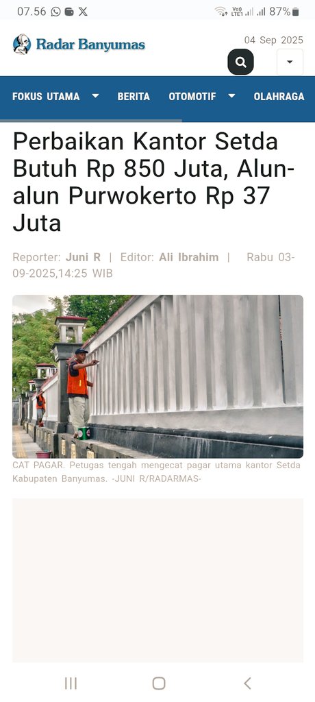 Dinas Pekerjaan Umum (DPU) Kab. Banyumas, telah melakukan inventarisasi kerusakan gedung kantor Setda Kab. Banyumas paska unjuk rasa yang berakhir ricuh pada 30 Agustus 2025 lalu. Hasil inventarisasi untuk total kerusakan mencapai sekitar Rp 850 juta. #radarbanyumas