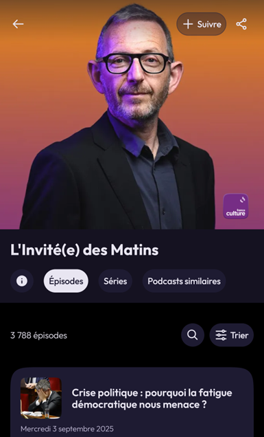 Vincent Pons (@vinpons) on Twitter photo Merci à <a href="/guillaumeerner/">Guillaume Erner</a> pour son invitation à dialoguer sur la fatigue démocratique en France et aux Etats-Unis, sur la matinale de <a href="/franceculture/">France Culture</a>!
Merci également à <a href="/yoannduval/">Yoann Duval</a> pour la préparation de cette émission.
radiofrance.fr/franceculture/… Merci à <a href="/guillaumeerner/">Guillaume Erner</a> pour son invitation à dialoguer sur la fatigue démocratique en France et aux Etats-Unis, sur la matinale de <a href="/franceculture/">France Culture</a>!
Merci également à <a href="/yoannduval/">Yoann Duval</a> pour la préparation de cette émission.
radiofrance.fr/franceculture/…