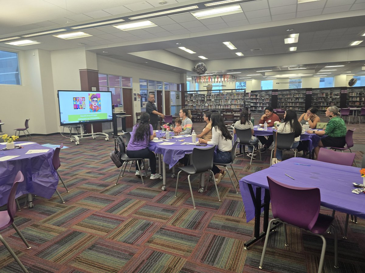 What a great 1st of the school year kick off of our Eastlake Feeder Parent Cafe, presented by El Paso Center for Children! Thank you Ms. Gabby and Mr. Jose for an amazing presentation on how to better communicate with our children💜
<a href="/Eastlake_Middle/">Gabriela Elliott</a> 
<a href="/AGuerrero_HHES/">Aurora Guerrero</a> 
<a href="/erios__BNES/">Emilia Rios</a>