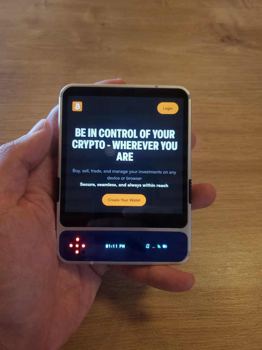 Check out a sneak preview of the Bitcoin.com app on the device!