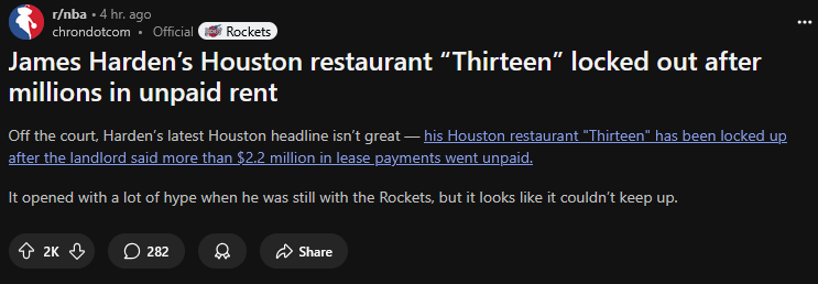 Warpticon's tweet photo. James Harden keeping up a great Houston tradition, following in the footsteps of venues like Planet Zero. https://t.co/fVDe5YRghO