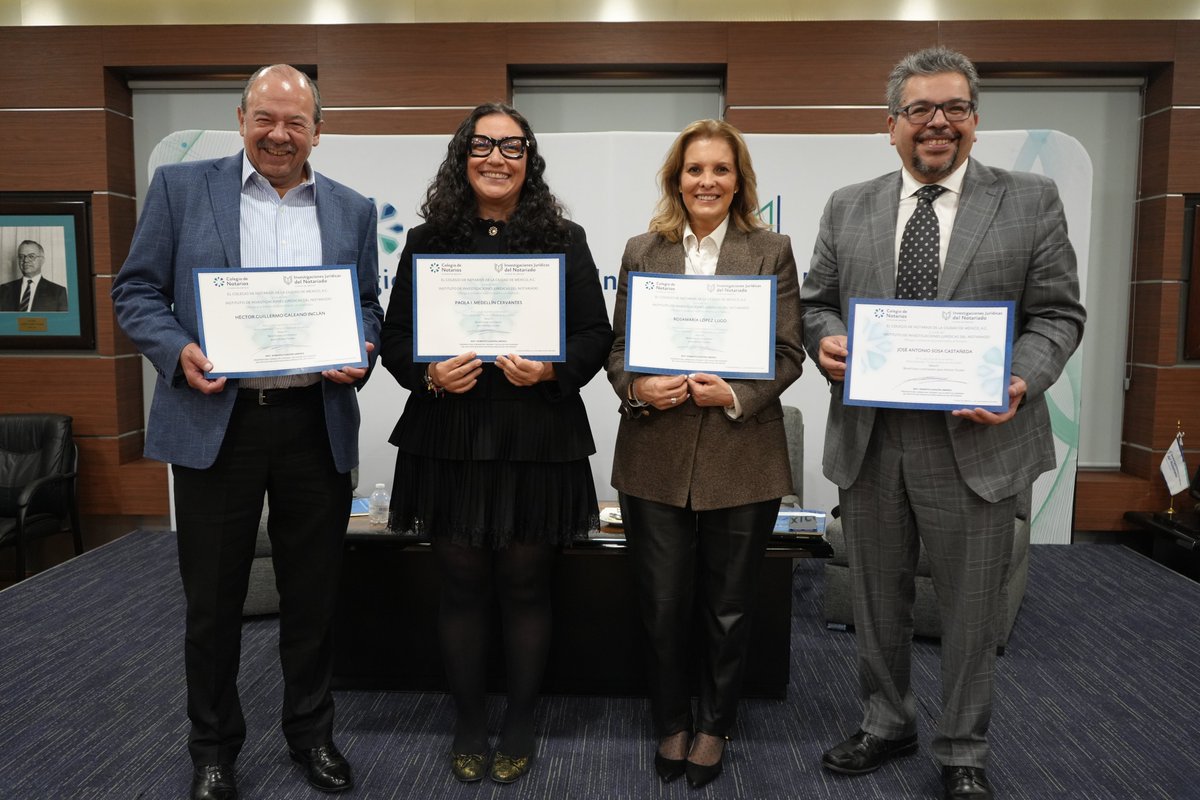Agradecemos a la Lic. Paola Medellín Cervantes, al Not. Héctor Galeano Inclán, al Not. José Antonio Sosa Castañeda y a la Not. Rosamaría López Lugo por su destacada participación en "Beneficiario controlador para efectos fiscales", cierre de Temas Jurídicos de Actualidad.