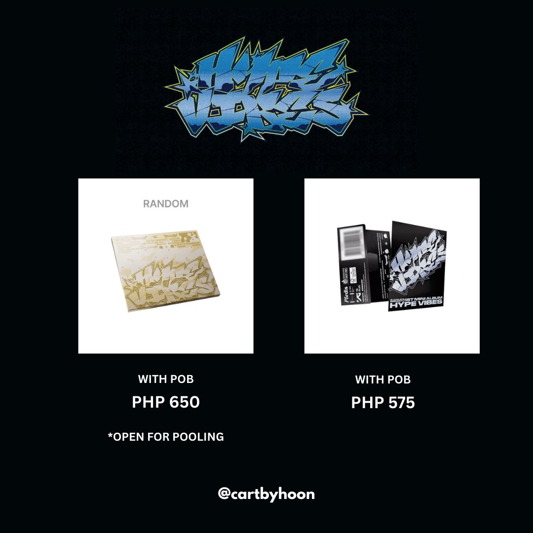 🇵🇭 NON-PROFIT GO #hooncartGO

CxM 1ST MINI ALBUM - HYPE VIBES 

all-in 
feta
limited slots ‼️

DOO: Sep 27
DOP: 50% per order
RB: once on-hand

w freebies !

order form: bit.ly/hype_vibes
