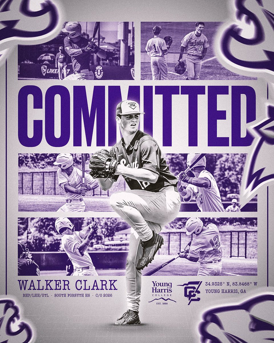 Walker Clark (@walkerclark7_) on Twitter photo I am extremely blessed and excited to announce that I will be furthering my academic and athletic career at Young Harris College! Go Mountain Lions! <a href="/YHCBaseball/">YHC Baseball</a>
<a href="/corleyreynolds9/">Corley Reynolds</a> <a href="/CoachWaggs22/">Stephen Waggener</a> <a href="/SoFoNation/">South Forsyth High School Baseball</a> <a href="/Cory_Rossi/">Cory Rossi</a> <a href="/Danny_Borrell/">Danny Borrell</a> <a href="/Hudson_PBR/">Hudson Graham</a> <a href="/USASCOUTGA/">USA SCOUT NATIONAL (9u-18u Teams)</a> I am extremely blessed and excited to announce that I will be furthering my academic and athletic career at Young Harris College! Go Mountain Lions! <a href="/YHCBaseball/">YHC Baseball</a>
<a href="/corleyreynolds9/">Corley Reynolds</a> <a href="/CoachWaggs22/">Stephen Waggener</a> <a href="/SoFoNation/">South Forsyth High School Baseball</a> <a href="/Cory_Rossi/">Cory Rossi</a> <a href="/Danny_Borrell/">Danny Borrell</a> <a href="/Hudson_PBR/">Hudson Graham</a> <a href="/USASCOUTGA/">USA SCOUT NATIONAL (9u-18u Teams)</a>
