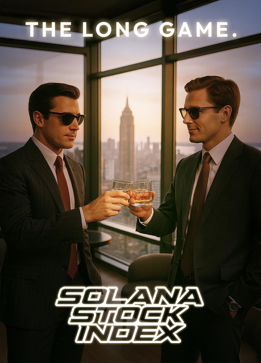 Solana Stock Index long game meme featuring two men toasting