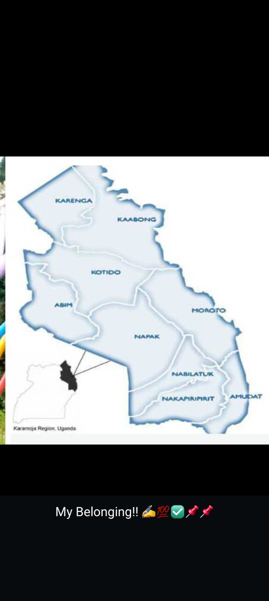 The map of Karamoja Sub-region.
Which is composed of 9 district.
