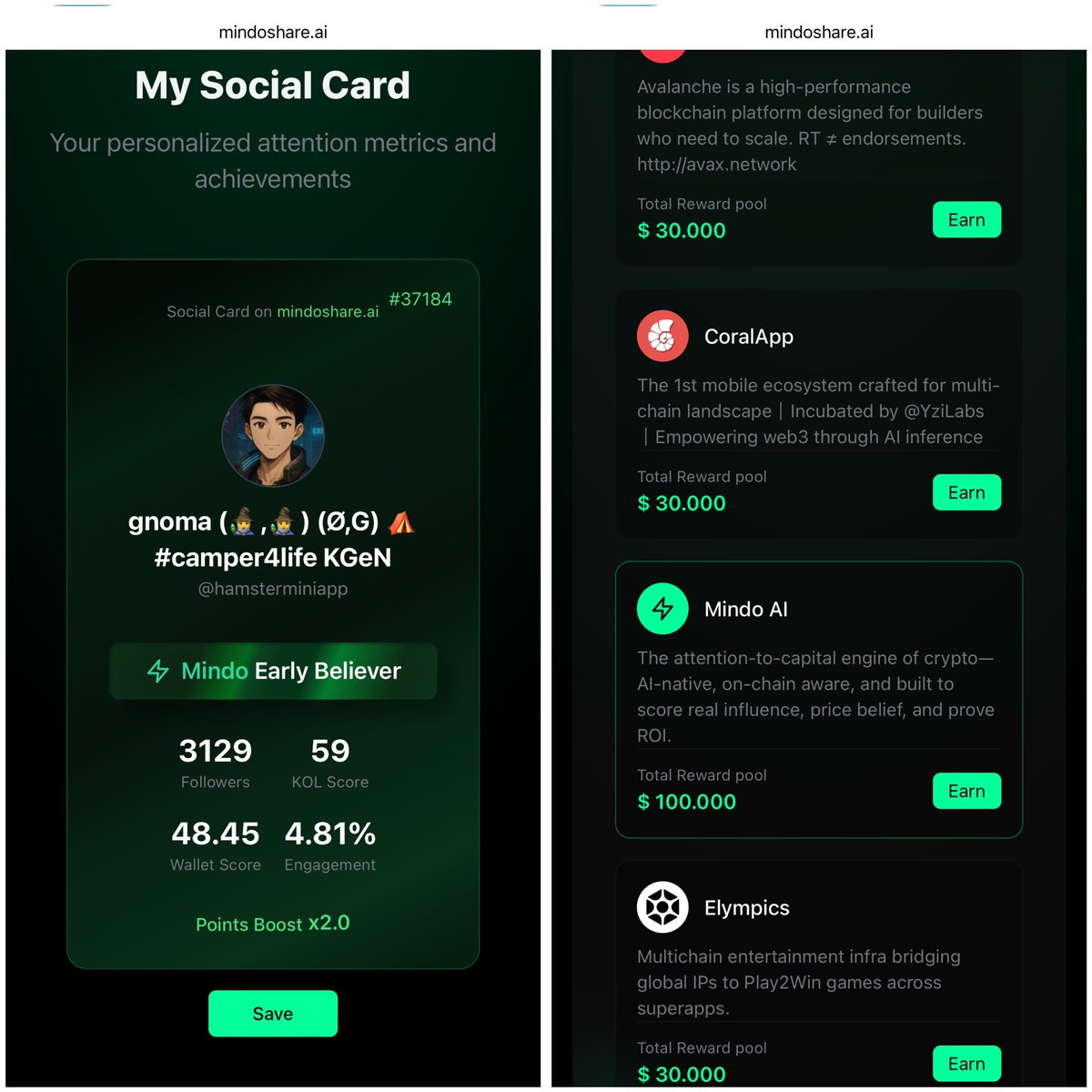 (Ø,G) Reddio ⛺ #camper4life KGeN (@hamsterminiapp) on Twitter photo 🔥 MindoShare – Where Attention Turns Into Real Rewards 🔥
In Web3, attention isn’t just about likes & shares anymore. With MindoShare, every interaction you make can earn you rewards from top projects:
•<a href="/avax/">Avalanche🔺</a> ($30,000) – a high-performance blockchain built for scaling. 🔥 MindoShare – Where Attention Turns Into Real Rewards 🔥
In Web3, attention isn’t just about likes & shares anymore. With MindoShare, every interaction you make can earn you rewards from top projects:
•<a href="/avax/">Avalanche🔺</a> ($30,000) – a high-performance blockchain built for scaling.