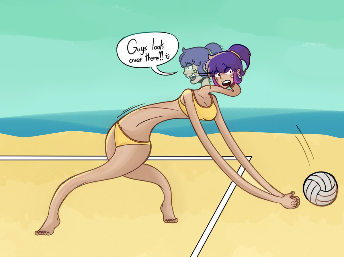 1/4 stretchy summer drawings I'll be posting!! 2 for each of my girls :3

Not even by pulling the almighty "look over there" strat could Nadia save the ball by cheating with her powers... tsk tsk...

#stretchyartday
