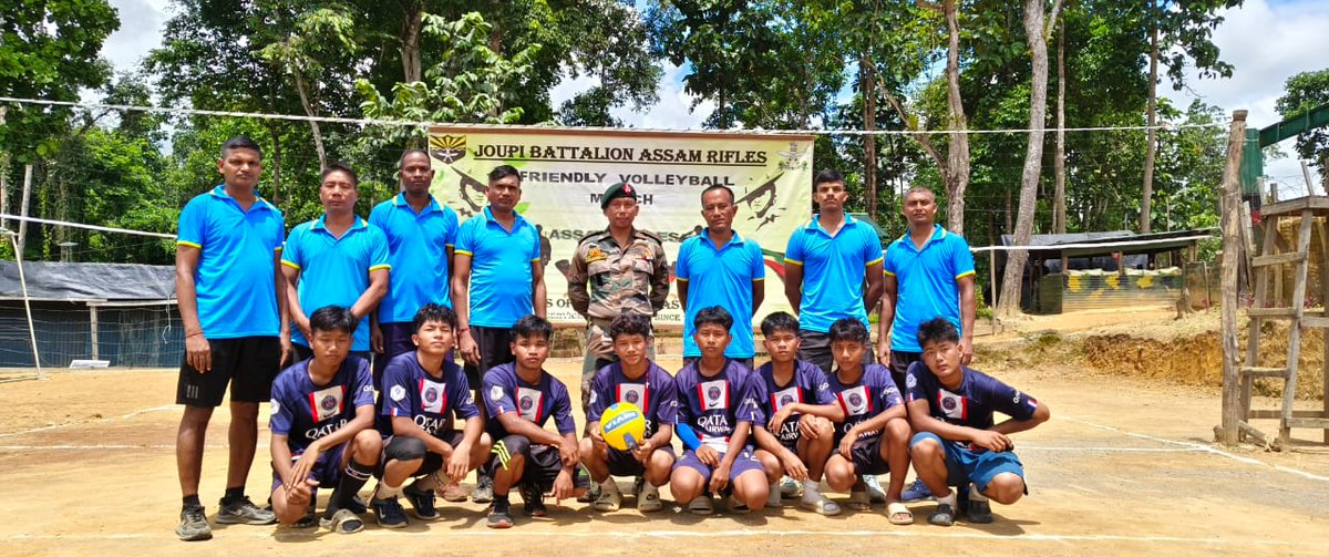 ASSAM RIFLES ORGANISES A FRIENDLY VOLLEYBALL MATCH IN MANIPUR
#AssamRifles organized a friendly volleyball match at Molcham Village in Khengjoi Sub-Division, Chandel District, Manipur, on 21 August 2025. More than just a game, the event served as a vibrant platform to foster