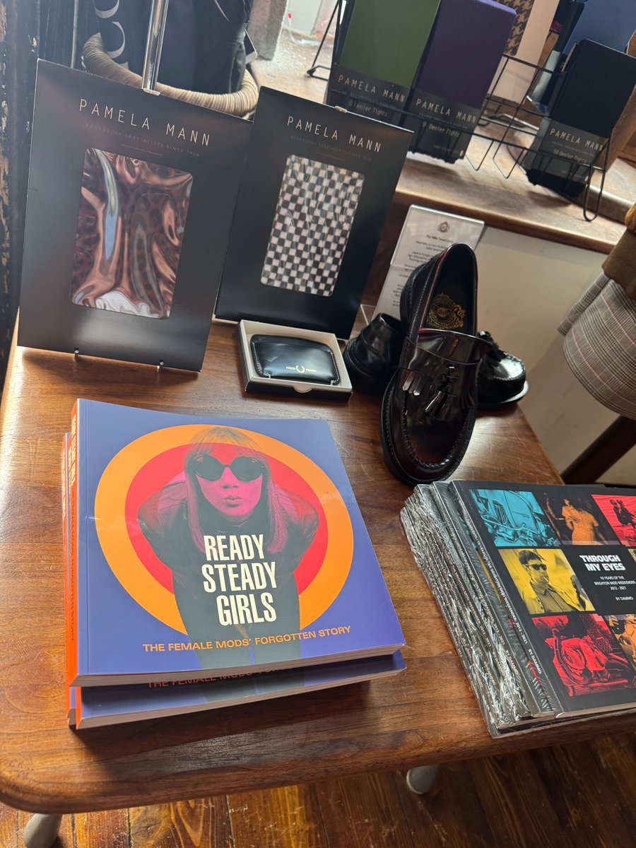 RSGsBook's tweet photo. Big thanks to Daniel &amp; the Modfather crew in Brighton for stocking the last few remaining copies of Ready Steady Girls in the shop over the Bank Holiday weekend 
The book is available in-store only, so nut in &amp; be quick!
Address : 2A Church St Brighton and Hove, Brighton BN1 1UJ https://t.co/a3i86PG2Df