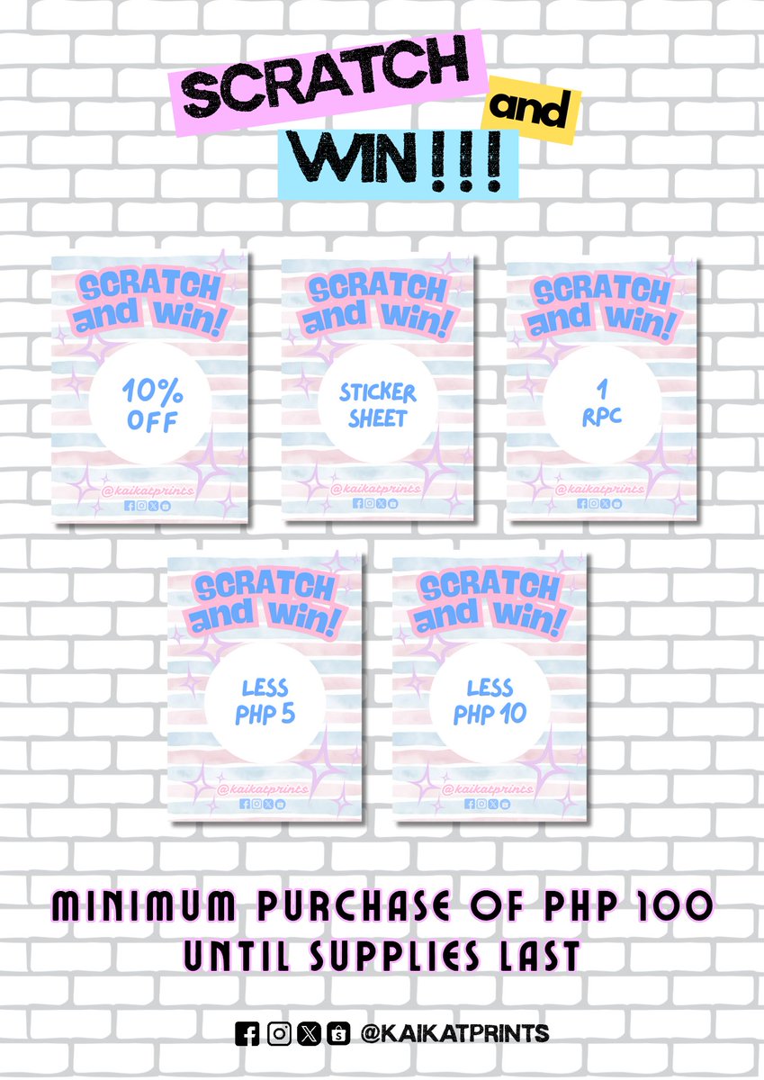 KaiKat Printing Services (@kaikatprints) on Twitter photo For just Php 100, you'll have a chance to win a tarpaulin poster na, and a price from us with these Scratch cards! ๐ฅฐ
โจ Carat's Campus Crushโจ
๐ Aug 23 - 24, 2025
โฑ๏ธ 10 AM - 9 PM
Event by <a href="/CaratLandPH/">Carat Land PH | Miniteen GA on ๐</a>
#ReadySetLove #SEVENTEEN #์ธ๋ธํด #kaikatprints For just Php 100, you'll have a chance to win a tarpaulin poster na, and a price from us with these Scratch cards! ๐ฅฐ
โจ Carat's Campus Crushโจ
๐ Aug 23 - 24, 2025
โฑ๏ธ 10 AM - 9 PM
Event by <a href="/CaratLandPH/">Carat Land PH | Miniteen GA on ๐</a>
#ReadySetLove #SEVENTEEN #์ธ๋ธํด #kaikatprints